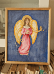 anioł stróż - obrazek akwarelowy